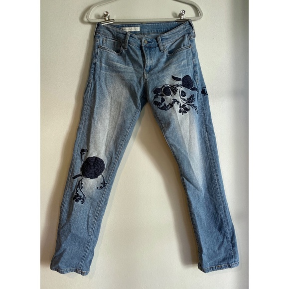 🏝️ Anthropologie Pilcro Jeans Size 29 Embroidered - Picture 4 of 9